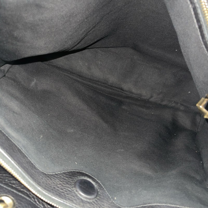 Gucci/古馳黑色竹節全皮單肩斜挎包-6