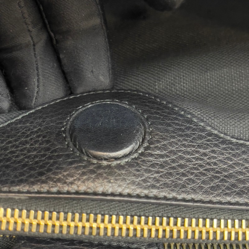 Gucci/古馳黑色竹節全皮單肩斜挎包-12