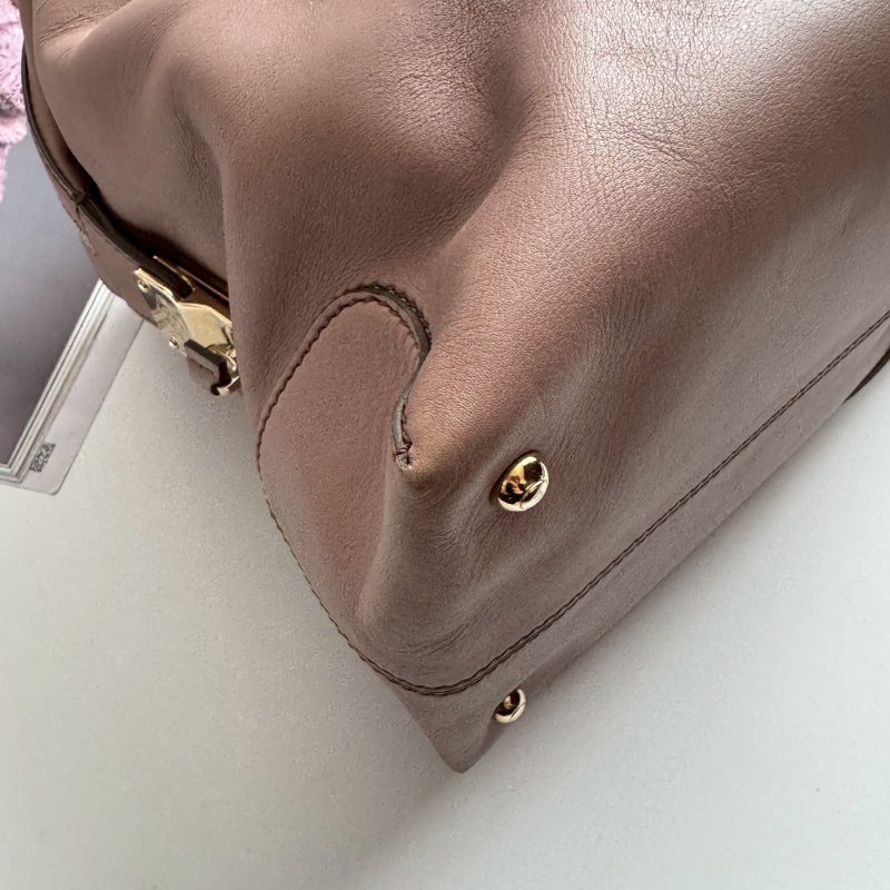 TODS 溫柔藕粉色手提兩用包-4