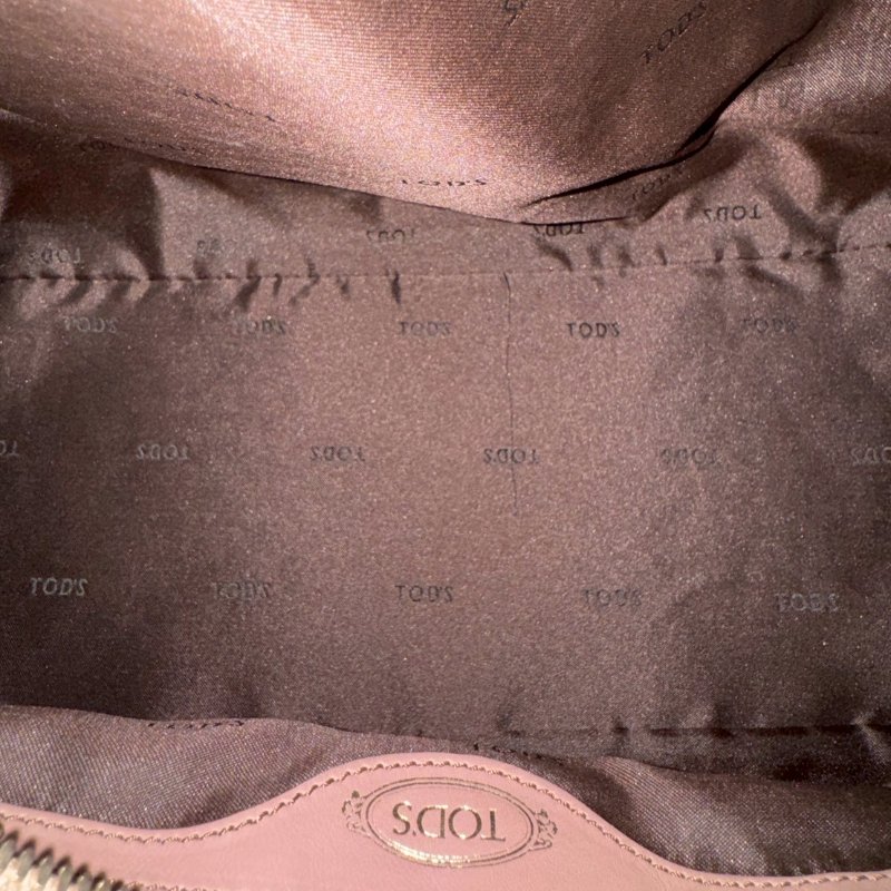 TODS 溫柔藕粉色手提兩用包-9