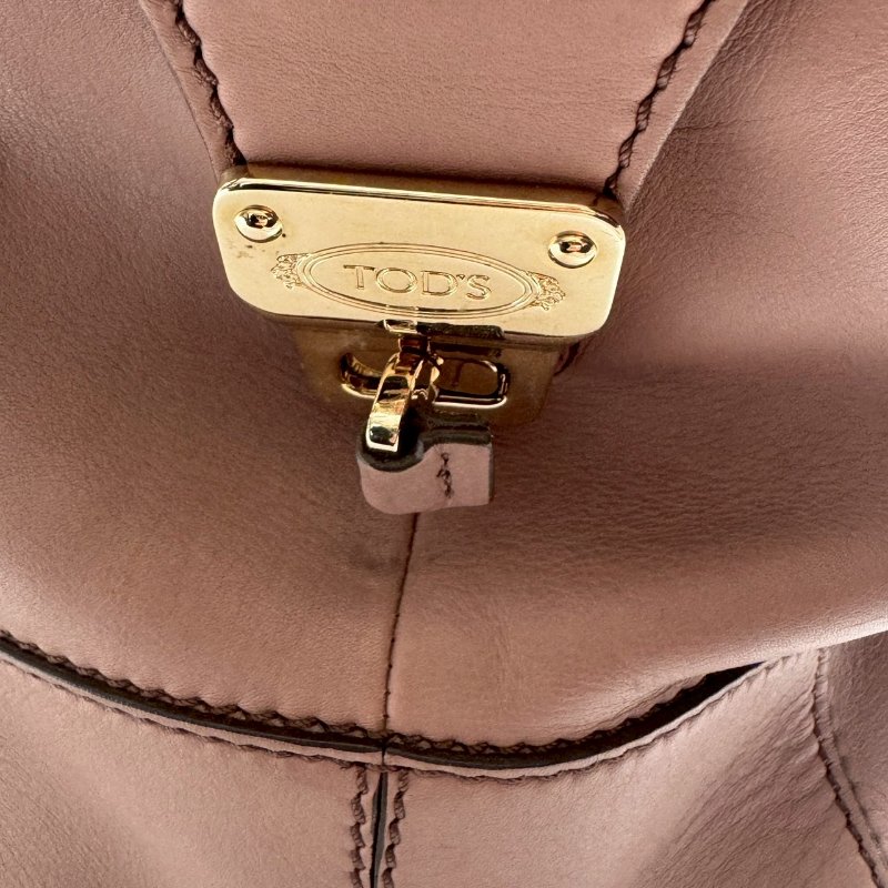 TODS 溫柔藕粉色手提兩用包-13