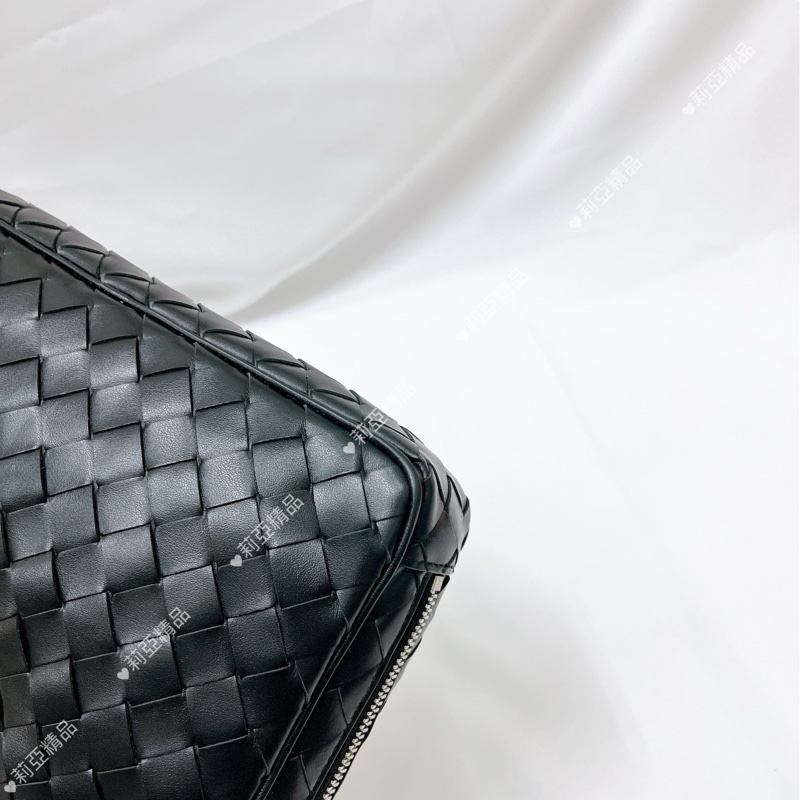 莉亞精品♡ BV 編織手拿包 黑色大款 9新-3