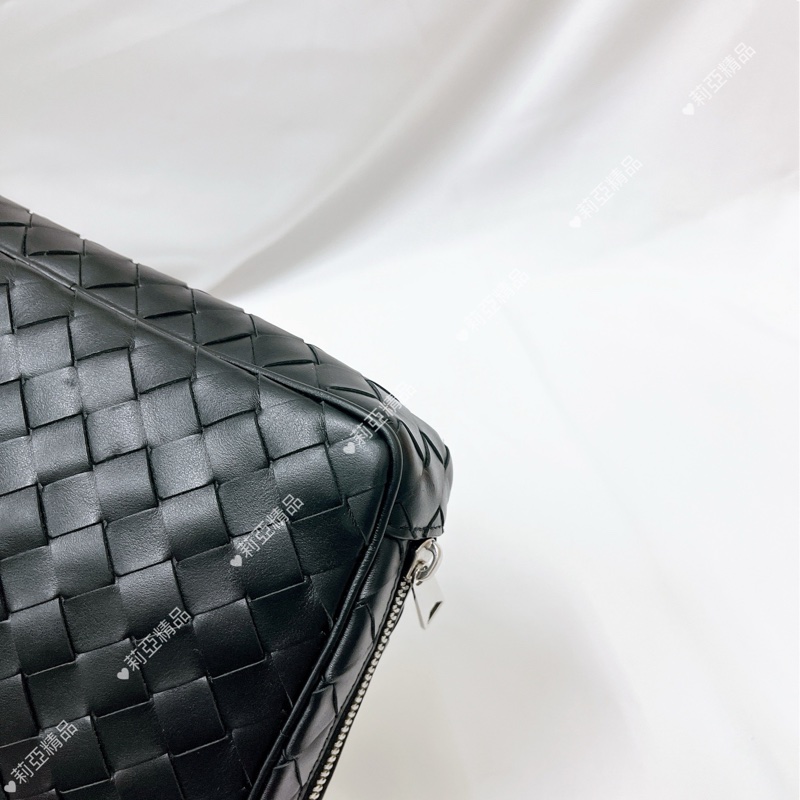 莉亞精品♡ BV 編織手拿包 黑色大款 9新-9