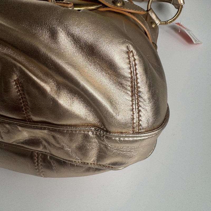 TODS 香檳金大圓環單肩包-6