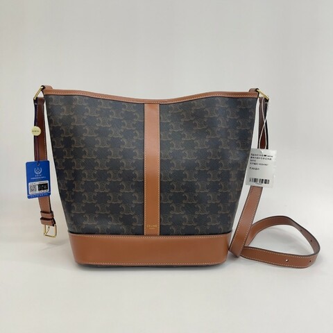 Celine/賽琳水桶中號老花單肩斜挎包