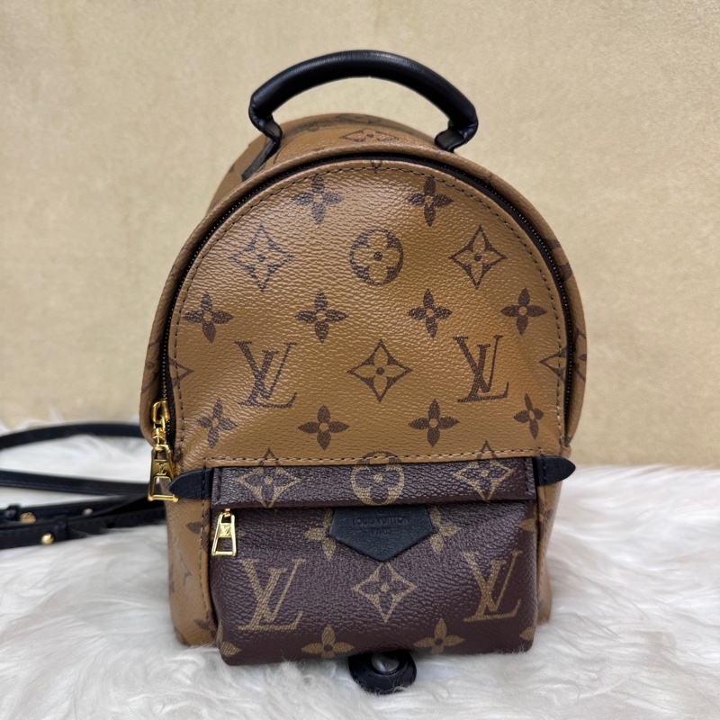 LV Palm Springs Mini 雙色原花小書包-0