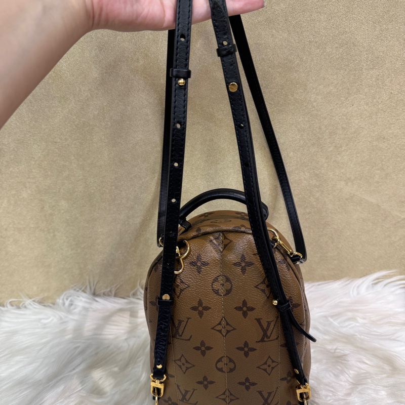 LV Palm Springs Mini 雙色原花小書包-9