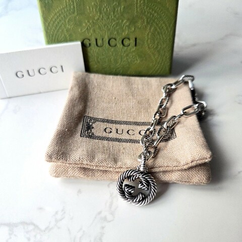 Gucci interlocking G純銀手鍊