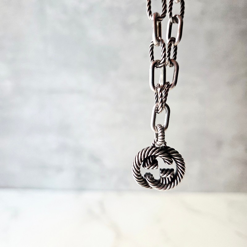 Gucci interlocking G純銀手鍊-1