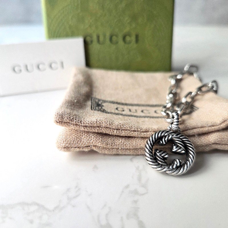 Gucci interlocking G純銀手鍊-2