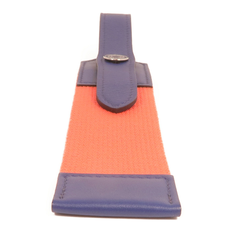 HERMES 皮革Luggage Tag銀扣行李標籤-4