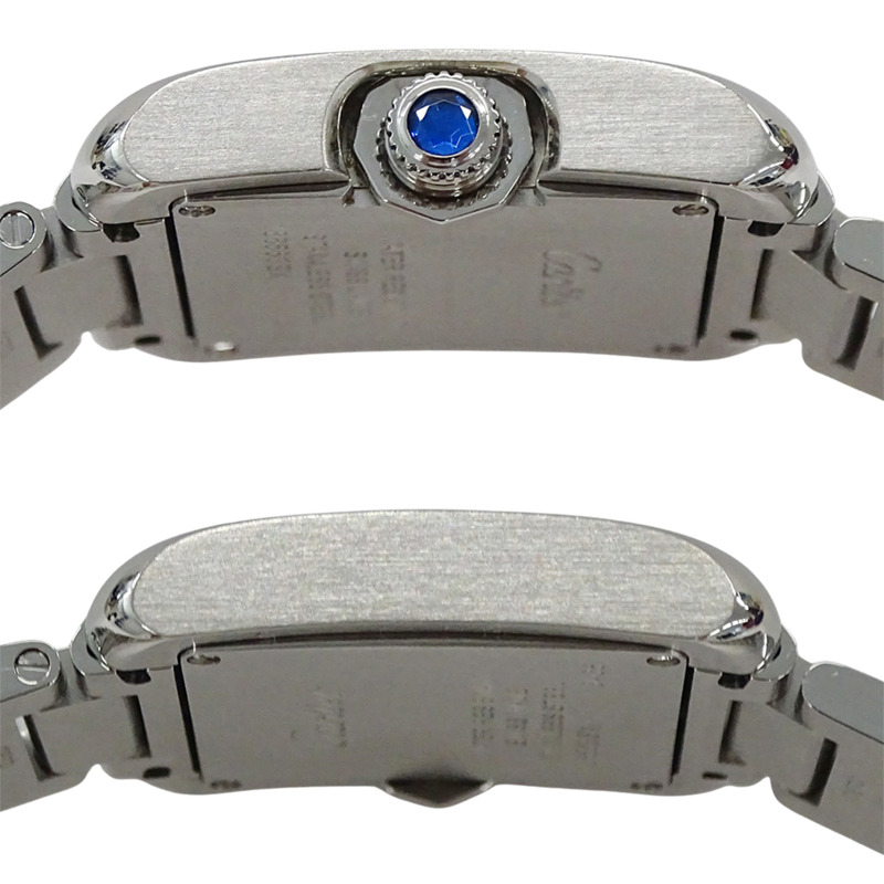 卡地亞 Tank Anglaise SM 女士石英腕錶，不鏽鋼材質，銀色，方形，拋光，型號 W5310022-2