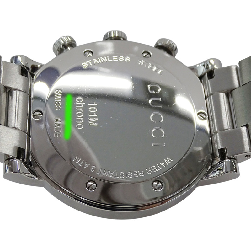 Gucci G-Chrono 石英男士腕錶，QZ 不鏽鋼材質，SS 101M，YA101309，銀色/黑色，拋光-4