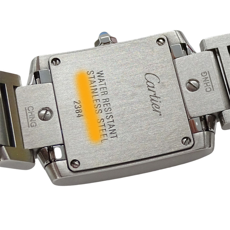 卡地亞 Tank Française 女士腕錶，小型石英錶，不鏽鋼錶殼，型號 W51008Q3，銀色/象牙色，拋光處理-6