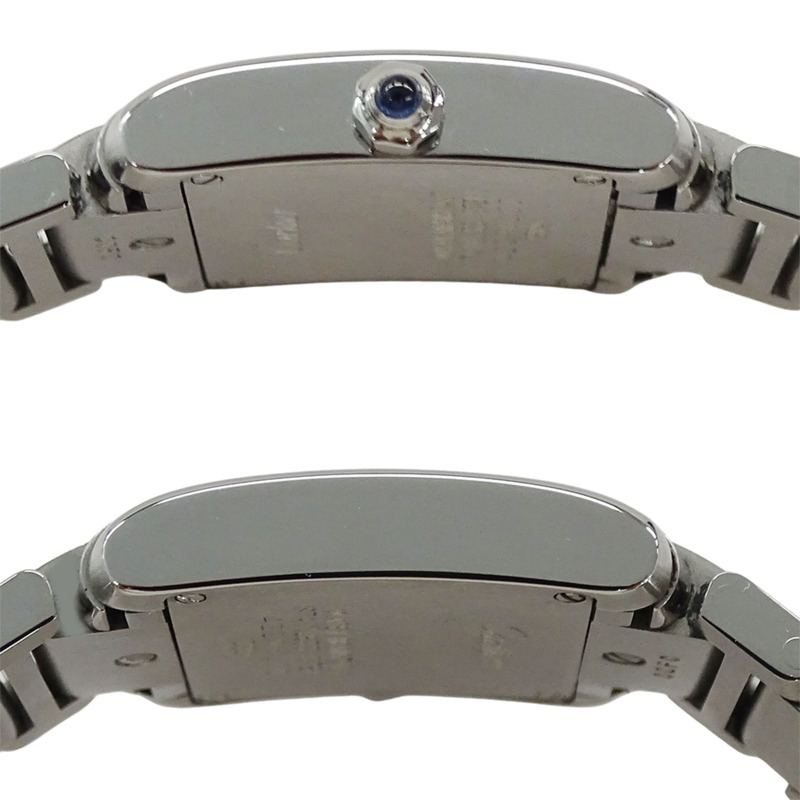 卡地亞 Tank Française 女士腕錶，小型石英錶，不鏽鋼錶殼，型號 W51008Q3，銀色/象牙色，拋光處理-2