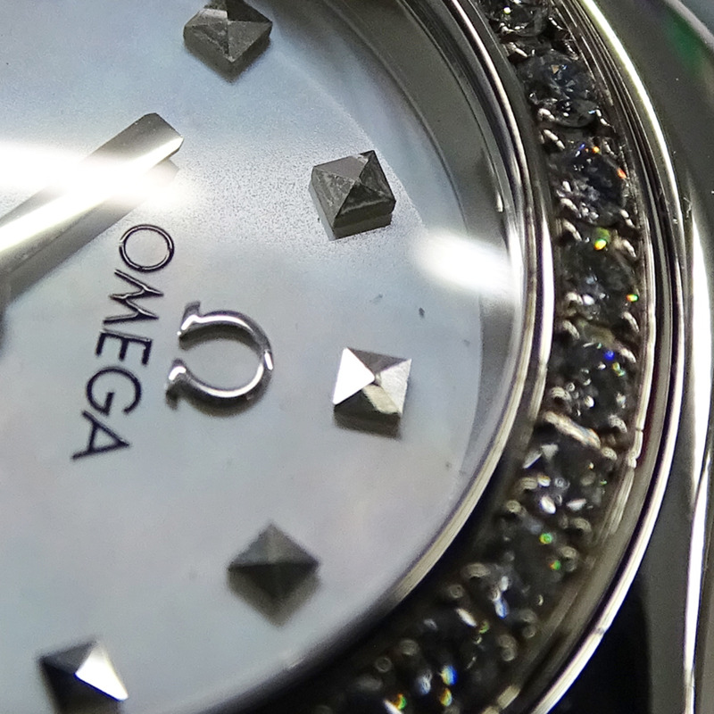 歐米茄星座系列迷你款 My Choice 1465.71 女士腕錶，鑲鑽，貝殼錶殼，石英機芯，QZ 不鏽鋼錶殼，銀色拋光-12