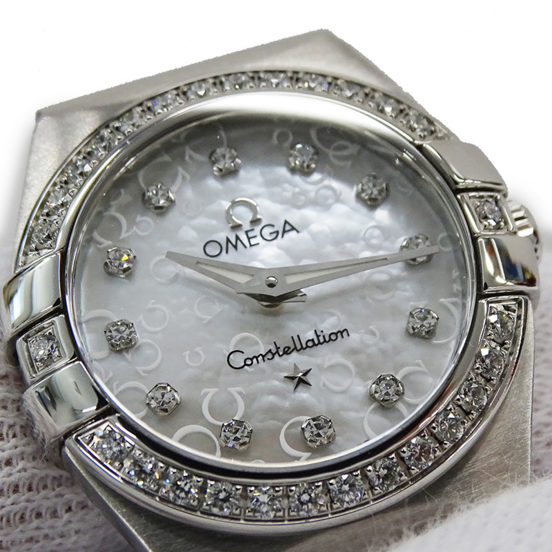 歐米茄星座系列女士腕錶，型號123.15.24.60.55.005，拋光錶殼，石英機芯，不鏽鋼錶殼，銀色歐米茄標誌，拋光處理-11