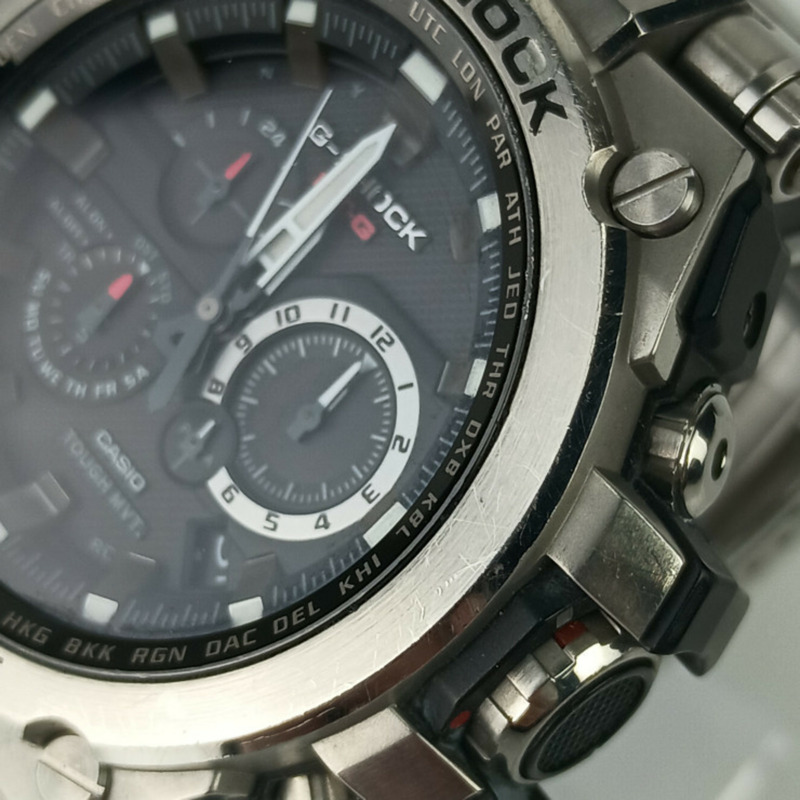 卡西歐 G-SHOCK MTGS1000D1AJF 男士模擬腕錶，黑色錶盤，銀色樹脂/不鏽鋼錶殼-3