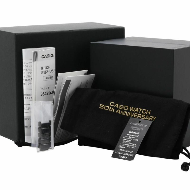 卡西歐 Casio TRON TRN50ZE1AJR 男士50週年紀念版數位腕錶，黑色和金色錶殼，不鏽鋼錶帶-7