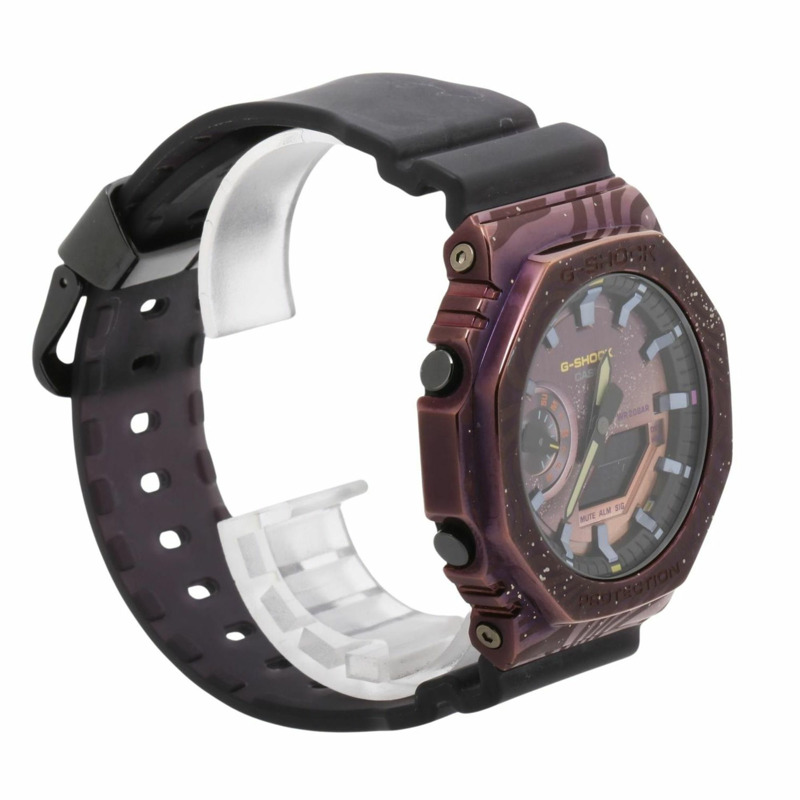 卡西歐 G-SHOCK 2100 系列 GM2100MWG1AJR 男士腕錶，紫色不鏽鋼樹脂錶殼，銀河系圖案-2