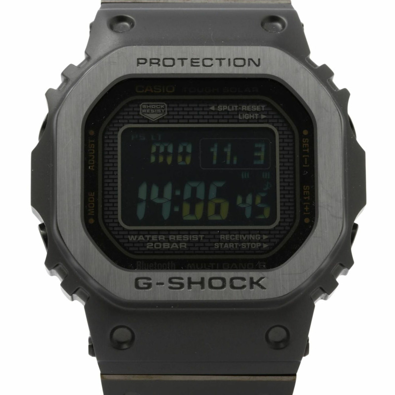 卡西歐 G-SHOCK 全金屬 5000 系列 GMWB5000MB1JF 男士黑色不鏽鋼多面拋光數位手錶-0