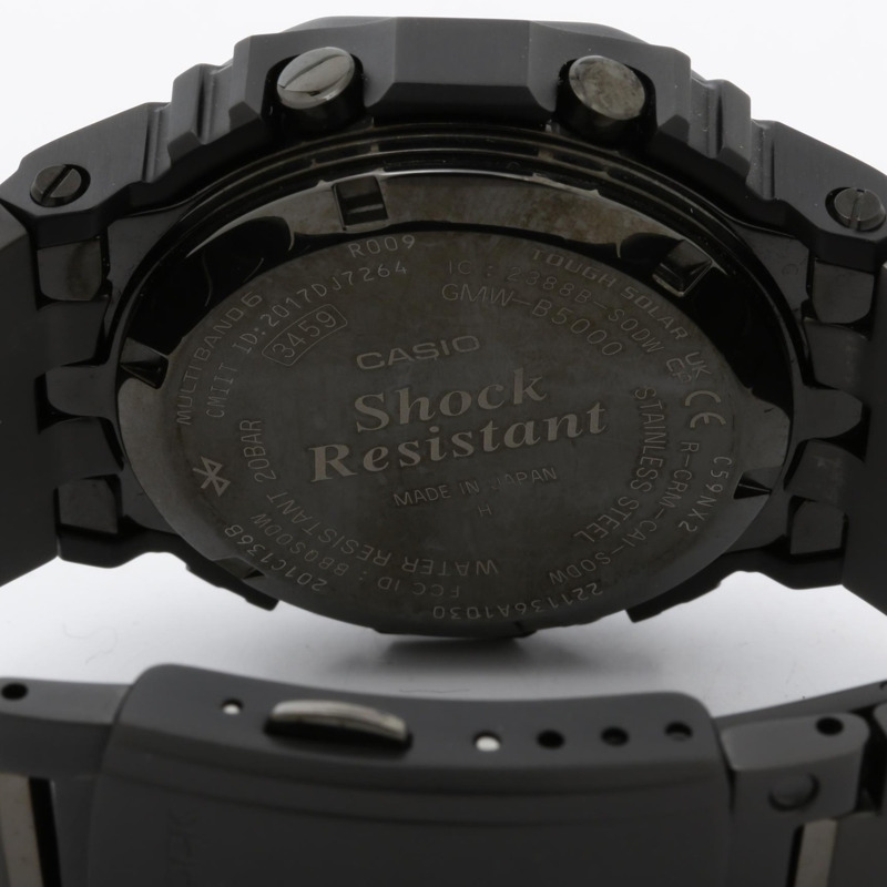 卡西歐 G-SHOCK 全金屬 5000 系列 GMWB5000MB1JF 男士黑色不鏽鋼多面拋光數位手錶-3