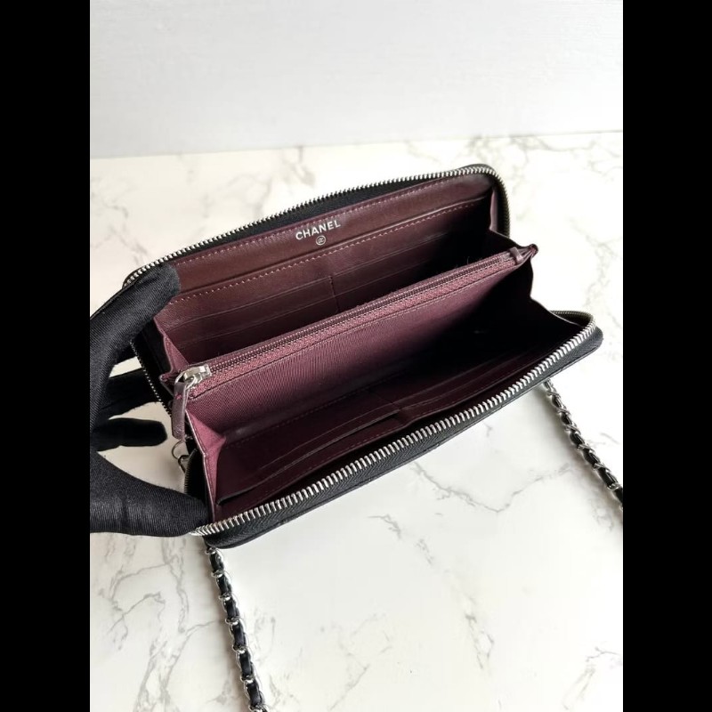 【LA LUNE】絕版古董包 Chanel黑色WOC皮革包 側背包 斜背包 中古二手包 長夾-6