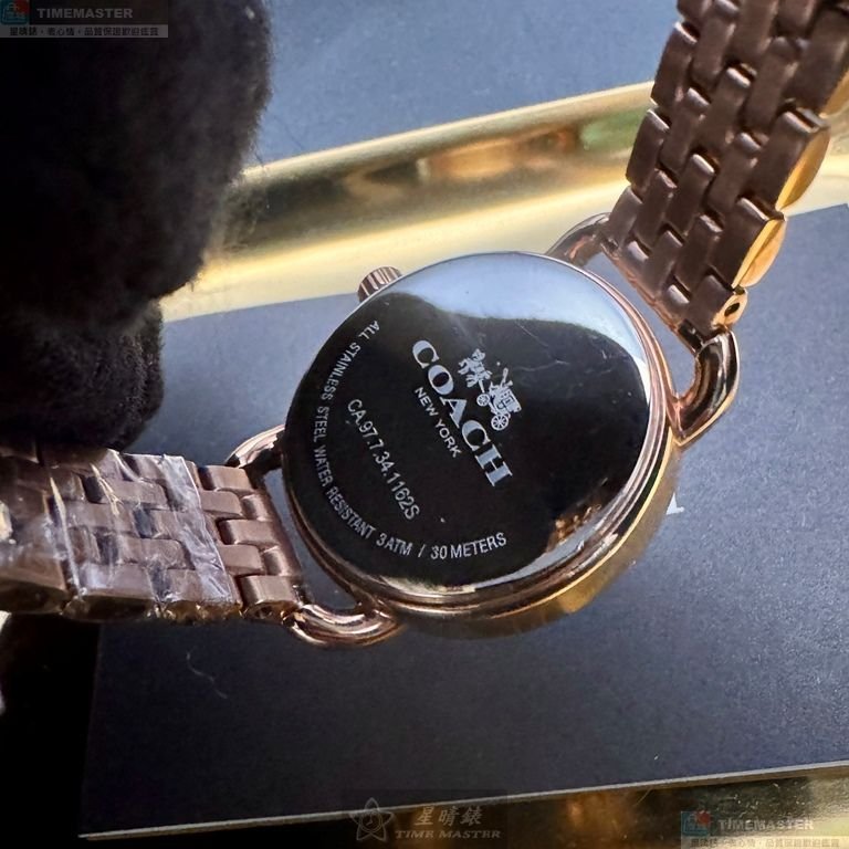 COACH手錶,編號CH00255,28mm玫瑰金精鋼錶殼,貝母簡約, 中三針顯示, 貝母錶面,玫瑰金色精鋼錶帶款-8