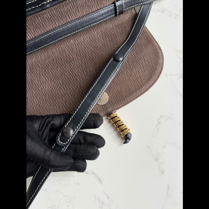 【LA LUNE】絕版中古包 Loewe拼色蛇骨凱莉包 側背包 斜背包 皮革包 單肩包-2