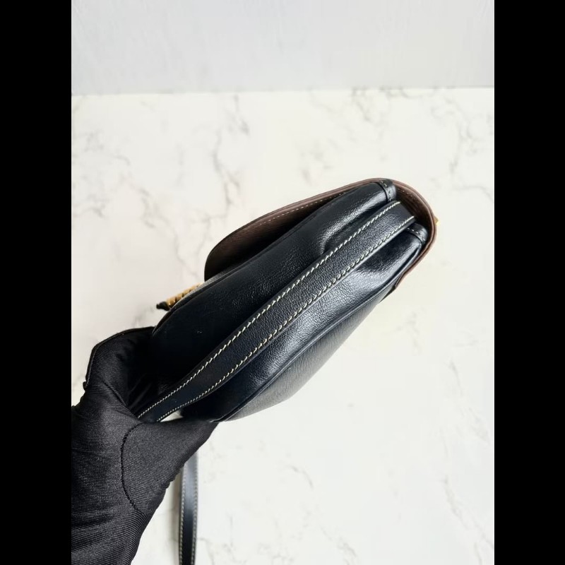 【LA LUNE】絕版中古包 Loewe拼色蛇骨凱莉包 側背包 斜背包 皮革包 單肩包-7