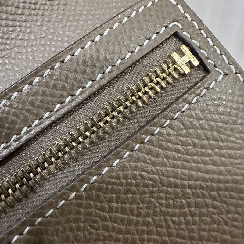 Hermes Bearn 大象灰金釦短夾D刻-11