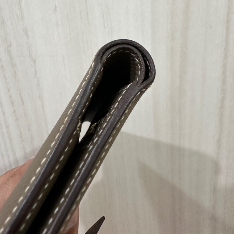 Hermes Bearn 大象灰金釦短夾D刻-12