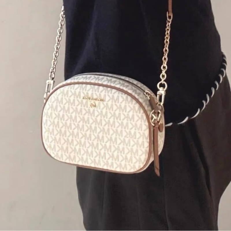 Michael Kors|MK的JET SET CHARM全新經典老花相機麻將包 可單肩/斜背-5