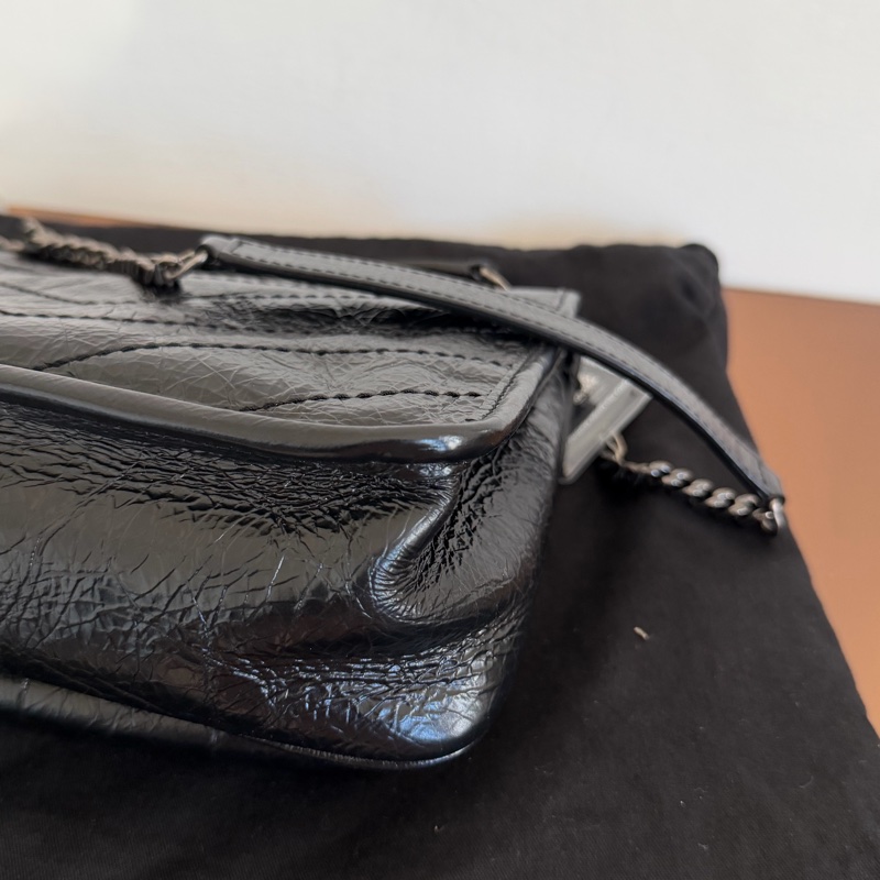 #98新 #超火YSL Niki Baby 黑色銀鏈-12