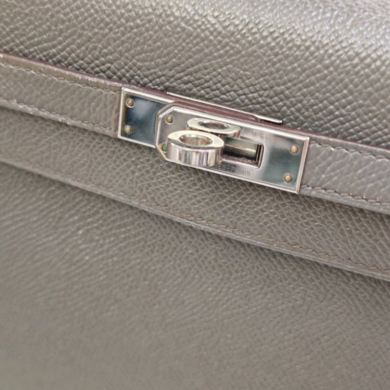 Hermès Kelly25 錫器灰銀扣 Epsom皮 D刻-2