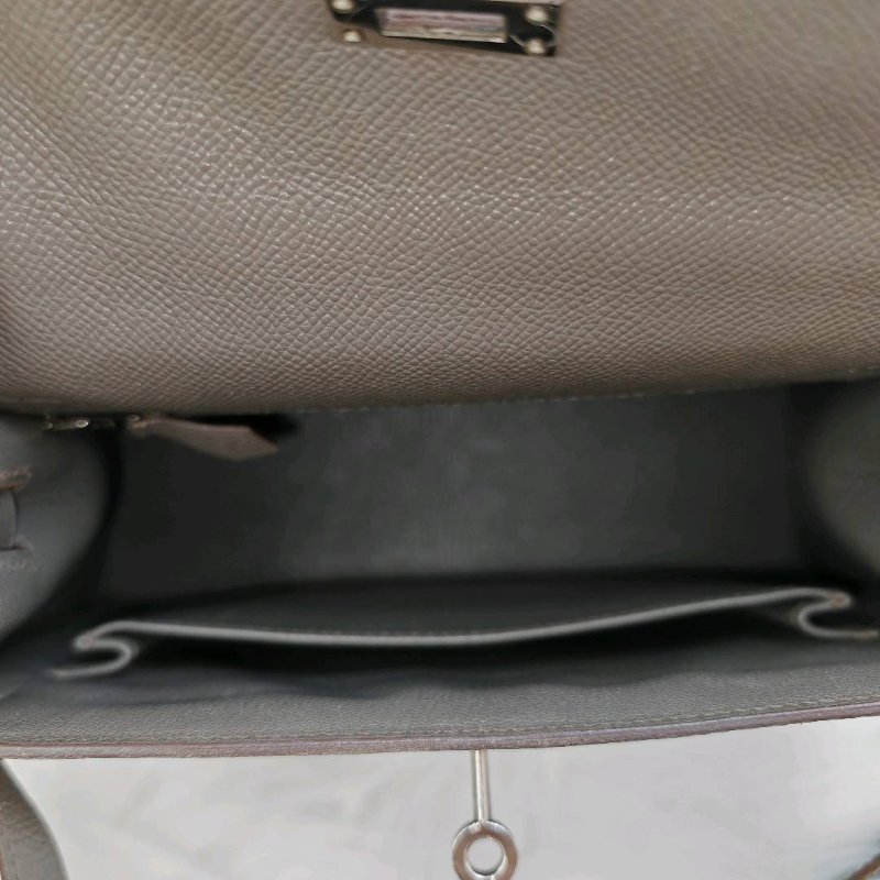 Hermès Kelly25 錫器灰銀扣 Epsom皮 D刻-6