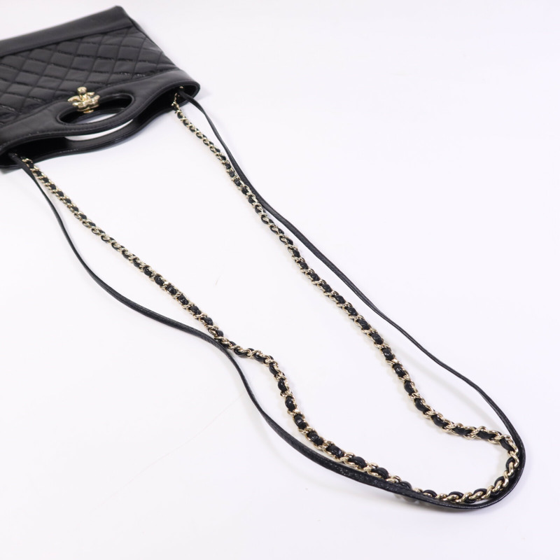 CHANEL 牛皮皮革Chanel 31金扣鏈帶肩背袋-8