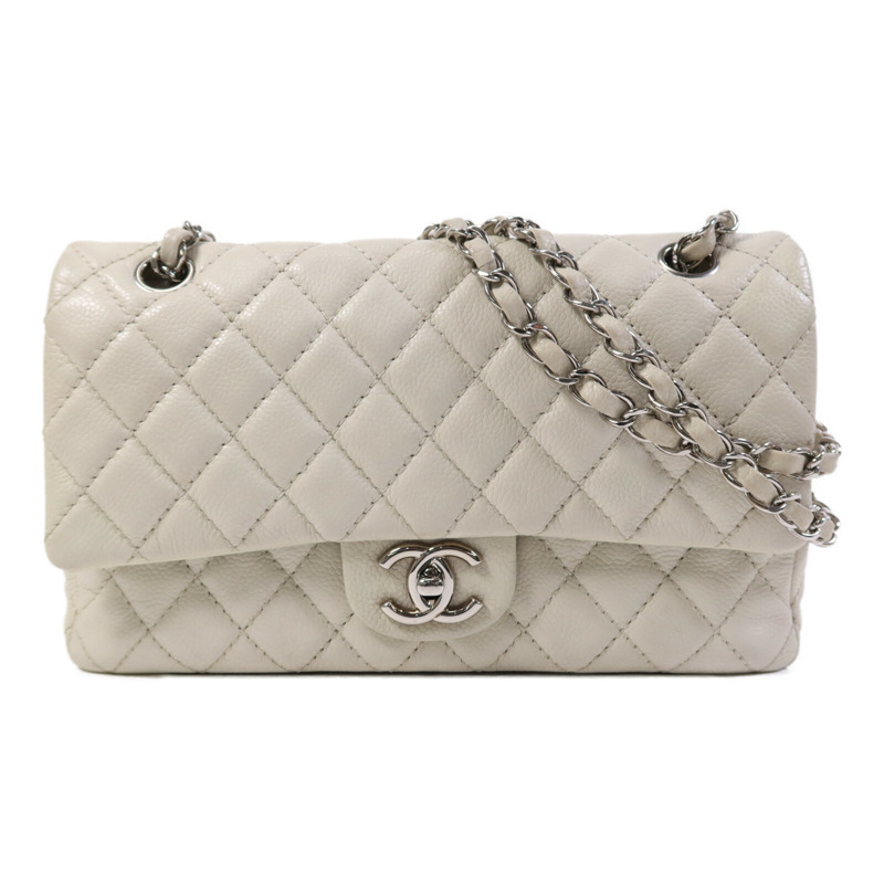 CHANEL 牛皮皮革Chain Shoulder Bag銀扣鏈帶肩背袋-0