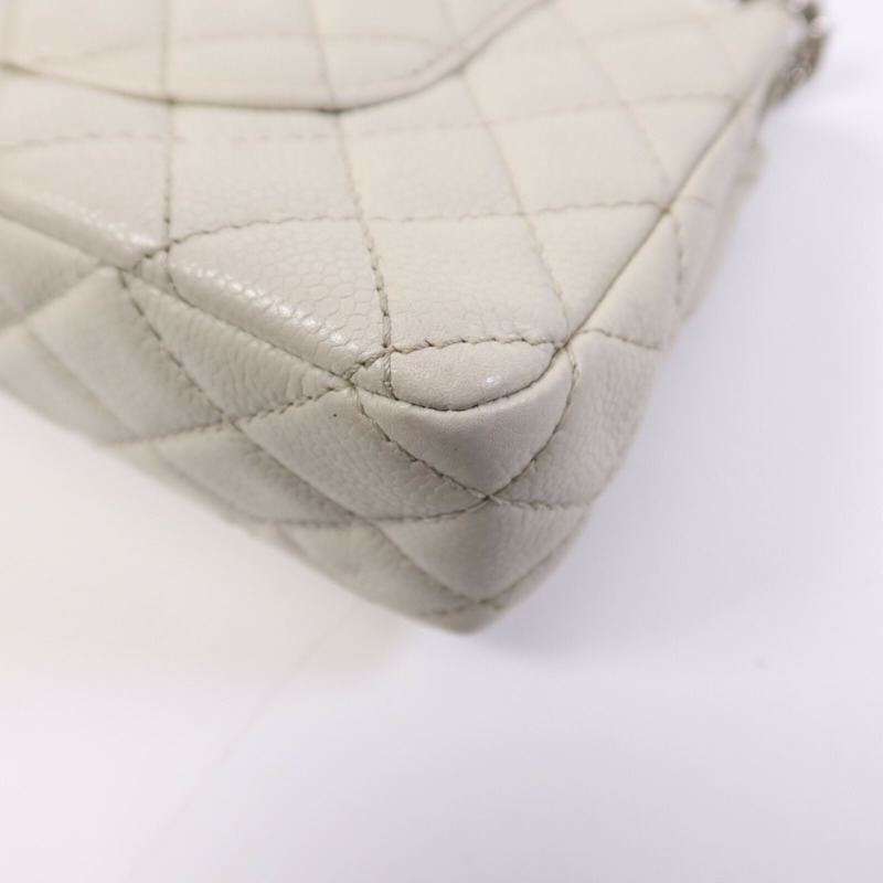 CHANEL 牛皮皮革Chain Shoulder Bag銀扣鏈帶肩背袋-6