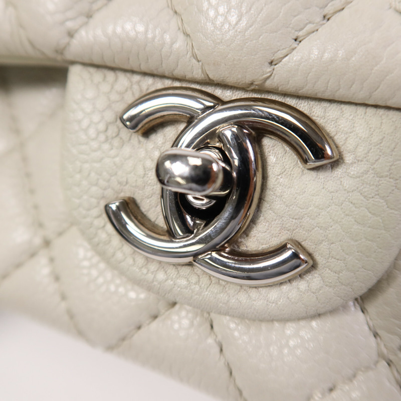 CHANEL 牛皮皮革Chain Shoulder Bag銀扣鏈帶肩背袋-9