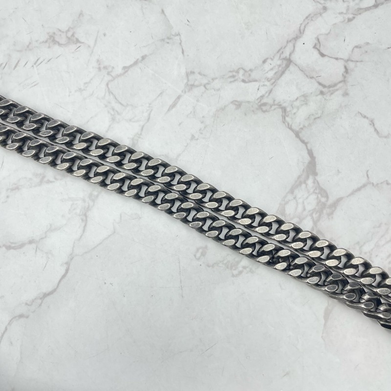 YSL NIKI中號 黑銀油蠟皮 肩背包-24