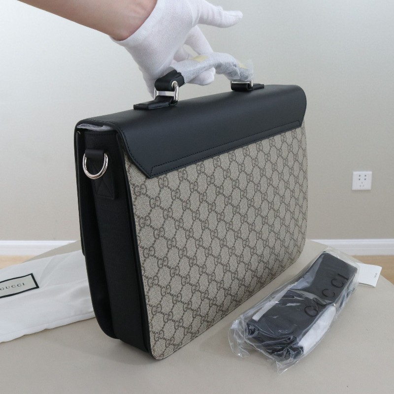 Gucci老花拼黑色 電腦公事包-1