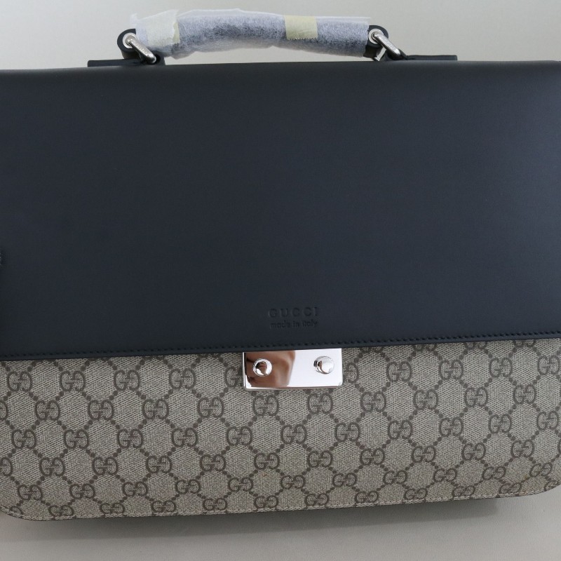 Gucci老花拼黑色 電腦公事包-2