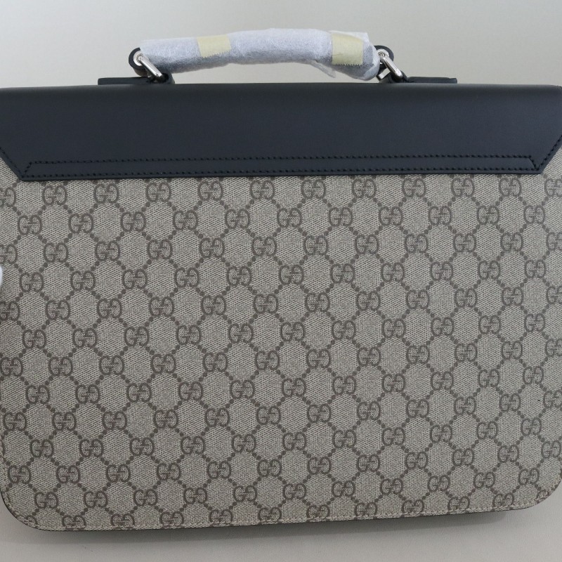 Gucci老花拼黑色 電腦公事包-3