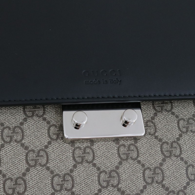Gucci老花拼黑色 電腦公事包-9