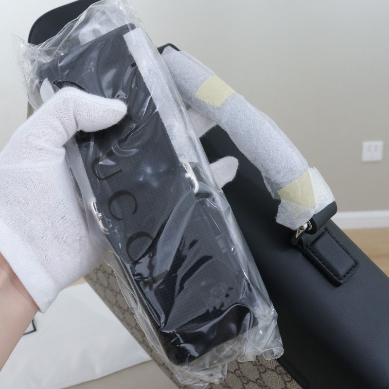 Gucci老花拼黑色 電腦公事包-11