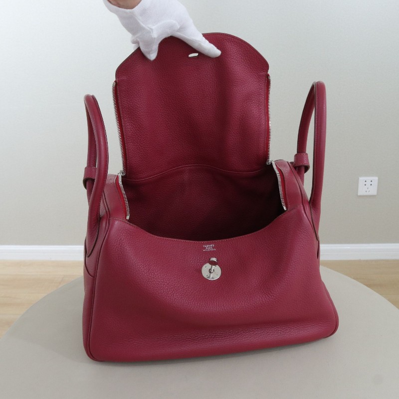 Hermes lindy34 石榴紅銀釦 TC皮-2