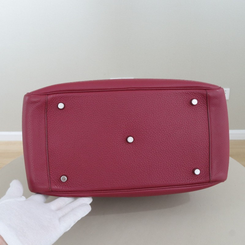 Hermes lindy34 石榴紅銀釦 TC皮-3