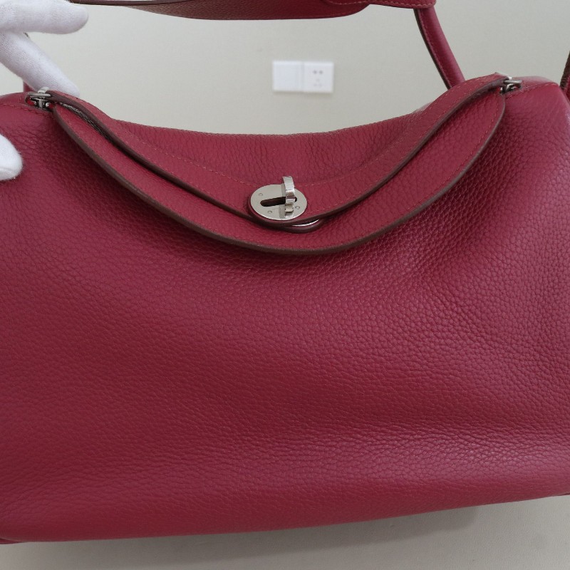 Hermes lindy34 石榴紅銀釦 TC皮-5