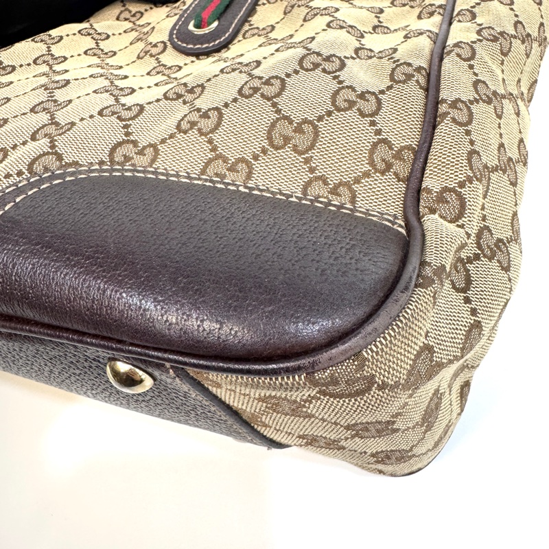 🥨超優惠GUCCI Princey Tote緹花布拚綠紅綠蝴蝶結托特包163805-27